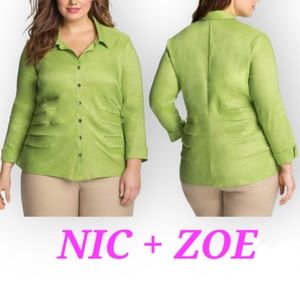 Nic and Zoe Linen button down long sleeves blouse